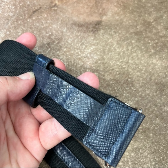 Prada Color Block Saffiano Logo Slide Buckle Belt - Picture 4 of 9